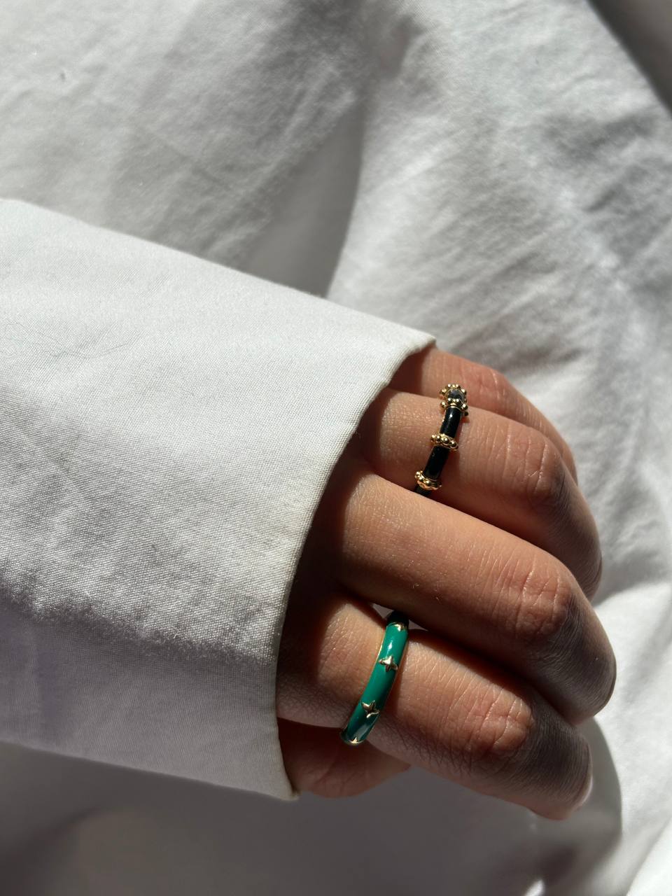 MandalaGo Turquoise Star Enamel Ring