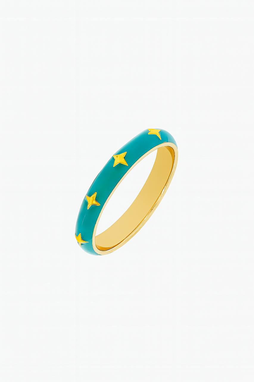 MandalaGo Turquoise Star Enamel Ring